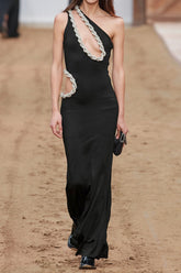 One Shoulder Crystal Chain Detail Dress | Dress In Beauty